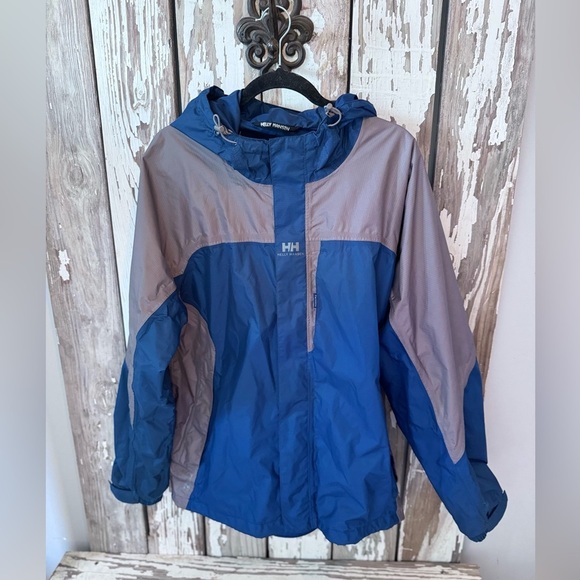 HELLY HANSEN Watertight Technology Jacket Blue/ Gray Size Large Packable - Picture 9 of 15